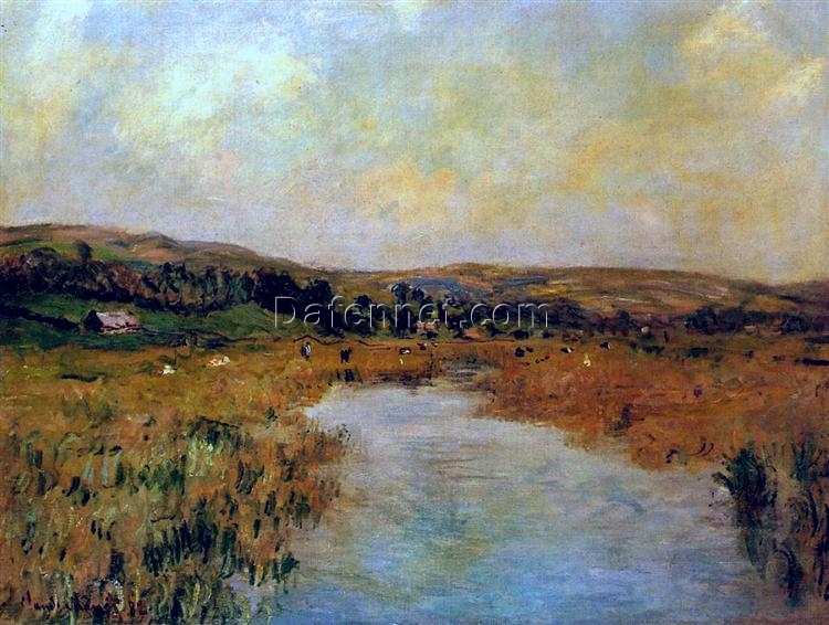 Claude Monet’s Iconic The Valley of the Scie at Pouville | Hand-Painted Impressionist Oil Painting from Dafen Village Studio