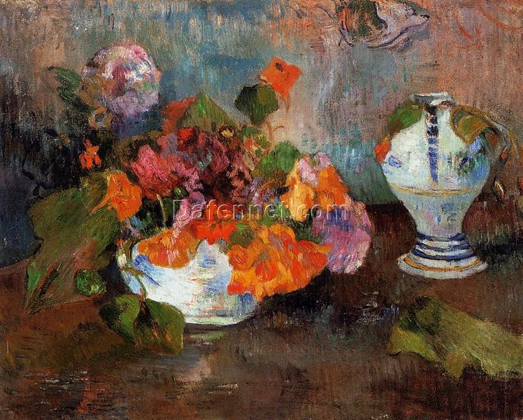 The Vase of Nasturtiums” by Paul Gauguin 1886 – Hand-Painted Oil Painting Reproduction | Fine Art Canvas from Dafen Village