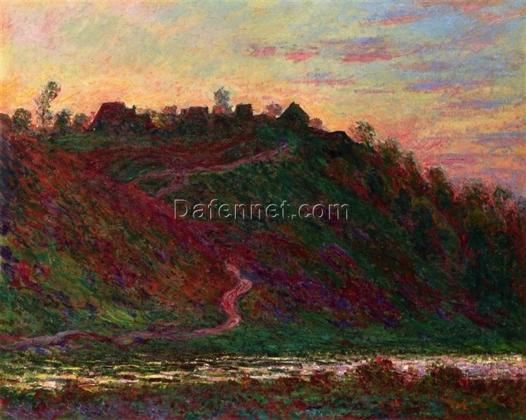 Claude Monet The Village of La Roche-Blond, Sunset 1889 – Beautiful Hand-Painted Impressionist Oil Painting, Available at Dafen Village Art Studio