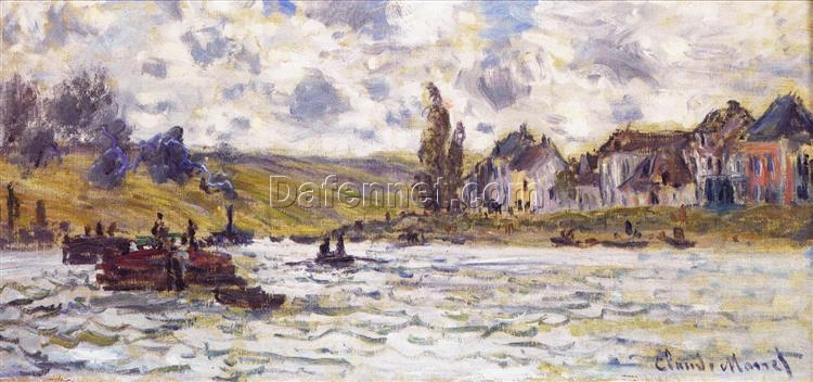 Handcrafted Reproduction of The Village of Lavacourt (1878) by Claude Monet – Stunning Impressionist Village Art on Canvas