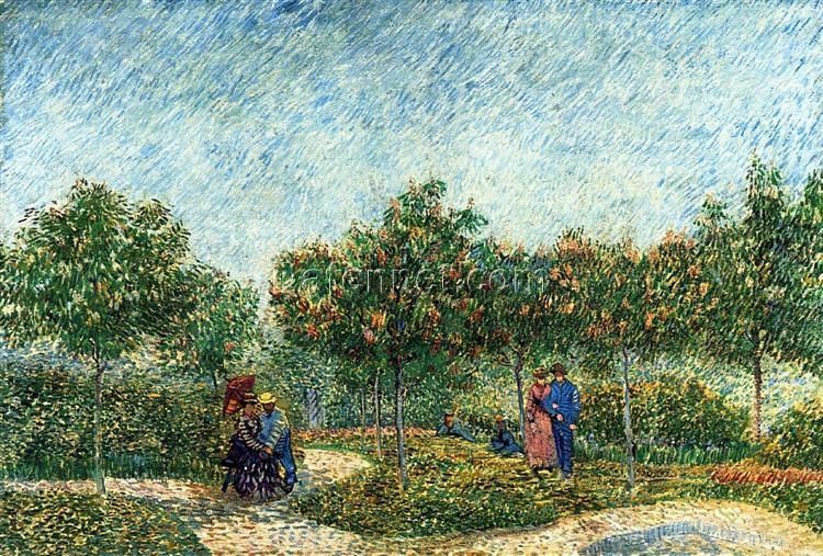 The Voyer d’Argenson Park in Asnieres by Van Gogh – 1887 Oil Painting Reproduction, High-Quality Canvas Art