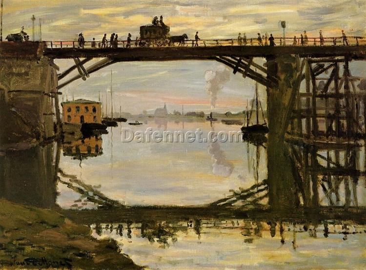 Premium Oil Painting of Claude Monet’s The Wooden Bridge (1872) – Perfect for Modern Home or Office Art