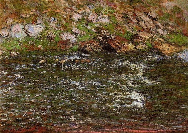 Hand-Painted Oil Reproduction of Torrent of the Petite Creuse at Fresselines by Claude Monet – 1889 French Impressionist Landscape Art from Dafen Village Studio