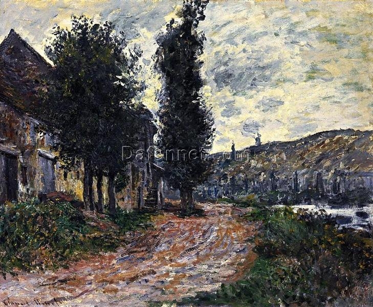 Dafen Village Oil Painting Studio Presents Tow Path at Lavacourt by Claude Monet – High-Quality Reproduction