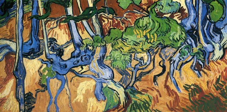 Authentic Van Gogh 1890 Tree Roots – Handcrafted Oil Painting Reproduction