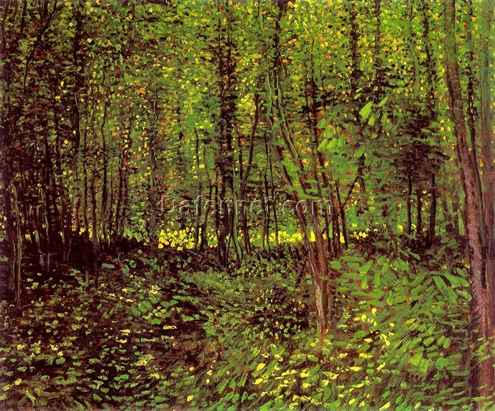 Trees and Undergrowth (1887) by Van Gogh – Hand-Painted Oil Painting Reproduction from Dafen Village