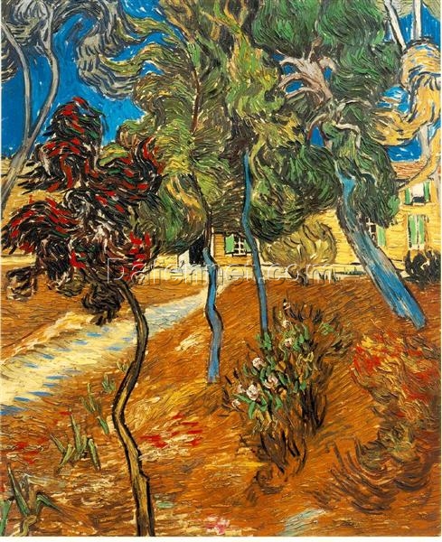 Trees in the Asylum Garden by Van Gogh – 1889 Oil Painting Reproduction, High-Quality Canvas Art