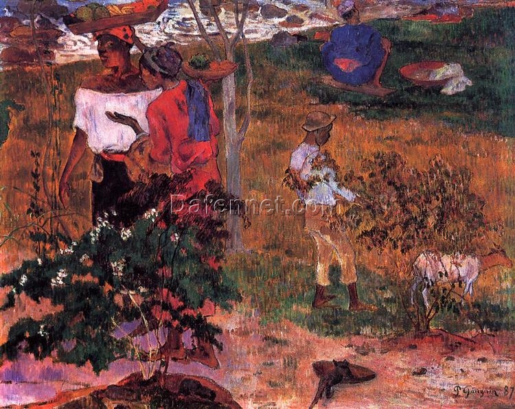 Paul Gauguin “Tropical Conversation” 1887 – Authentic Oil Painting Reproduction | Elegant Canvas Art from Dafen Village