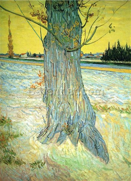 Authentic Van Gogh 1888 Trunk of an Old Yew Tree – Handcrafted Oil Painting Reproduction