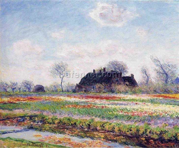 Buy Tulip Fields at Sassenheim, near Leiden by Monet – Hand-Painted Oil on Canvas from Dafen Village