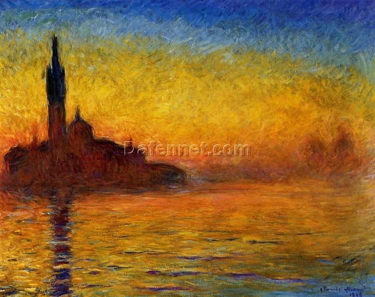 Venetian Twilight 1908 – Claude Monet Inspired Oil Painting, Hand-Painted with Stunning Detail by Dafen Village