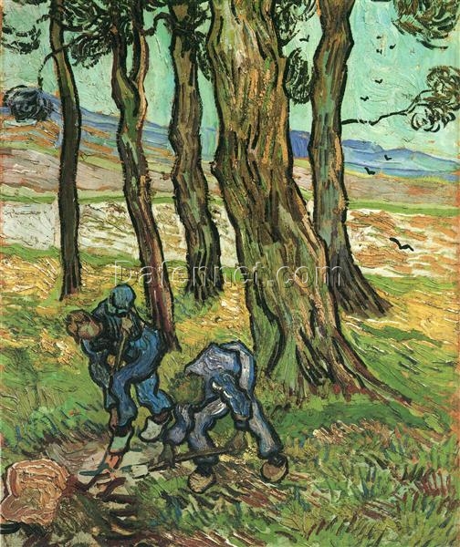 Buy Van Gogh Two Diggers Among Trees – 1889 Custom Oil Painting Reproduction for Home Decor