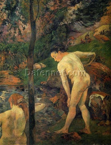 Two Girls Bathing” by Paul Gauguin – Stunning Oil Painting Reproduction | High-Quality Hand-Painted Canvas Art for Home Décor