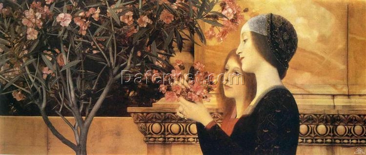 Fine Art Oil Painting of Gustav Klimt’s ‘Two Girls with an Oleander’ – Custom Reproduction Available