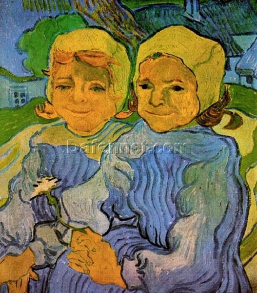 Van Gogh Two Little Girls – 1890 Hand-Painted Oil Painting Reproduction from Dafen Village