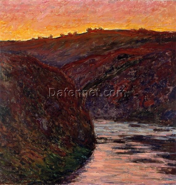 Impressionist Valley of the Creuse, Sunset 1889 Oil Painting by Claude Monet – Handcrafted by Dafen Village Artist