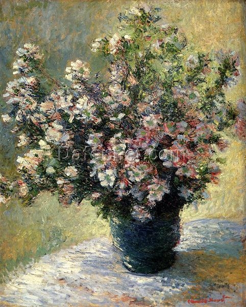 Stunning Handcrafted Oil Painting of Vase of Flowers by Claude Monet (1882) – Perfect for Your Home Decor – Dafen Village Studio