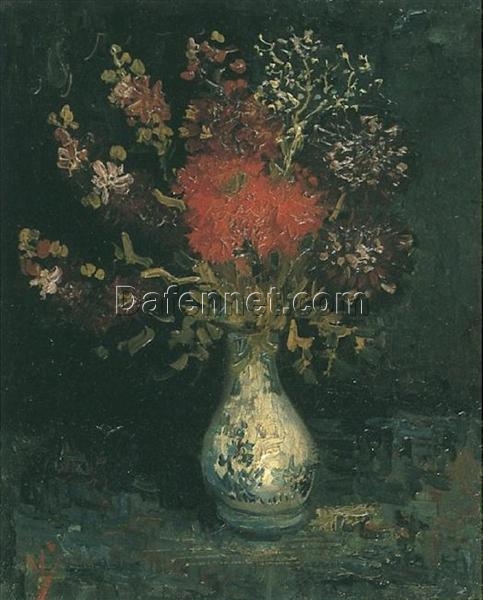 Vase with Flowers (c.1886) by Vincent van Gogh – Hand-Painted Oil Painting Reproduction from Dafen Village