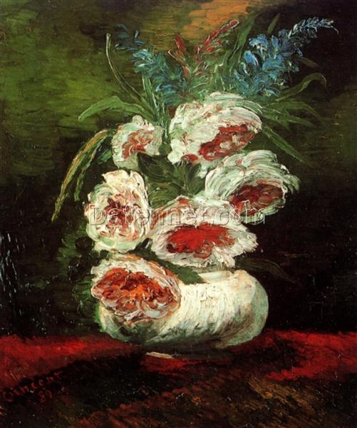 Authentic 1886 Vase with Peonies by Vincent van Gogh – High-Quality Oil Painting Reproduction