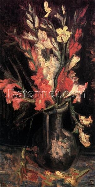 Authentic 1886 Vase with Red Gladioli by Vincent van Gogh – High-Quality Oil Painting Reproduction