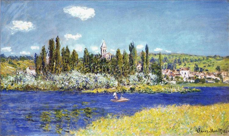 Vetheuil (1880) by Claude Monet – Custom Hand-Painted Impressionist Landscape on Canvas, Perfect for Home Decor