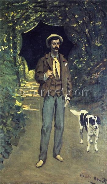 Claude Monet’s Victor Jacquemont Holding a Parasol (1865) – Fine Art Oil Painting – Handcrafted by Dafen Village Artists