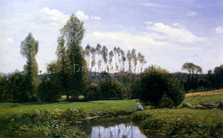 Impressionist View at Rouelles, Le Havre by Claude Monet – Hand-Painted Oil Painting from Dafen Village