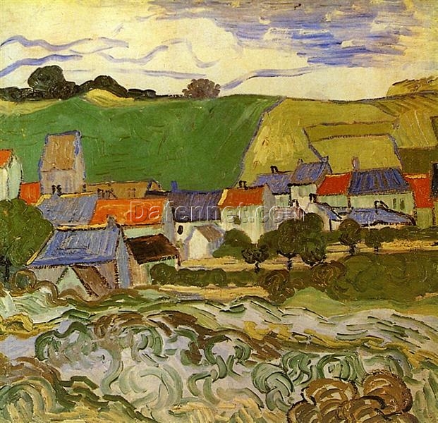 Authentic 1890 View of Auvers – Vincent van Gogh Oil Painting Reproduction, Hand-Painted Canvas Art