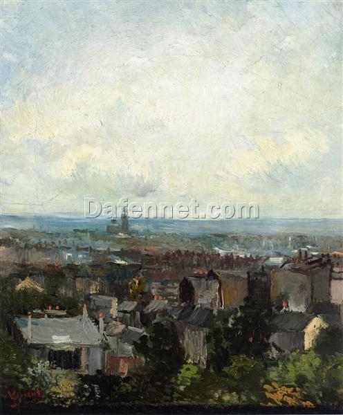 View of Paris from near Montmartre by Van Gogh – 1886 Hand-Painted Oil Painting Reproduction on Canvas