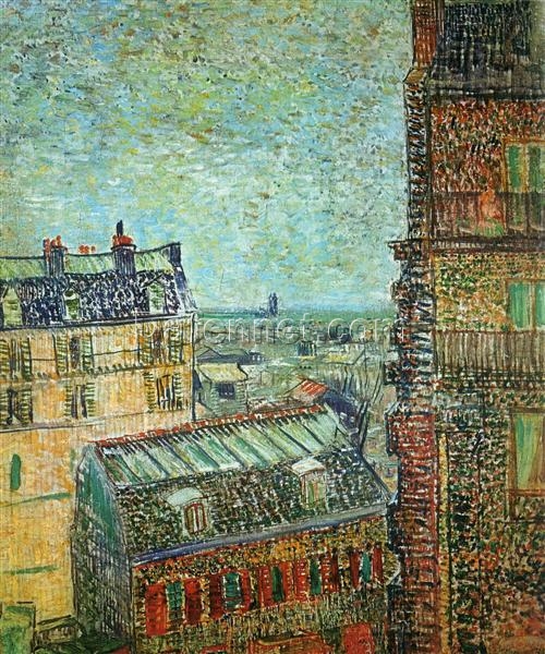 View of Paris from Vincent’s Room in Rue Lepic (1887) by Van Gogh – Handcrafted Oil Painting Reproduction for Home Décor