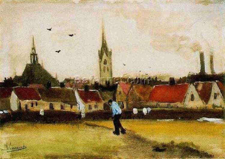 View of The Hague with the New Church (1882) by Van Gogh – High-Quality Oil Painting Reproduction