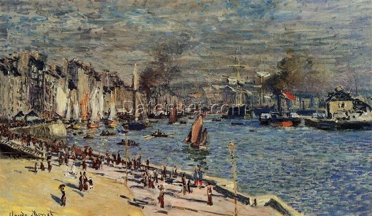 Classic Impressionist Harbor Scene: View of the Old Outer Harbor at Le Havre by Claude Monet – Custom Oil Painting from Dafen Village Studio