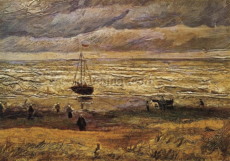 Authentic View of the Sea at Scheveningen by Van Gogh – 1882 Oil Painting Reproduction