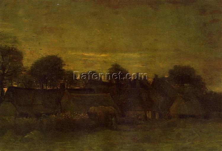 Buy Village at Sunset by Van Gogh (1884) – Hand-Painted Oil Painting Reproduction