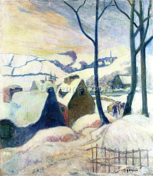 Village in the Snow” by Paul Gauguin – 1894 Oil Painting Reproduction