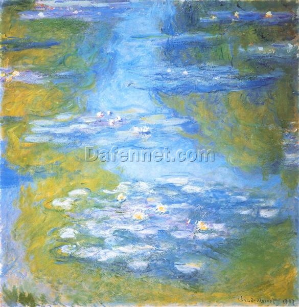 Custom Water Lilies Oil Painting (1907) by Claude Monet – Made by Skilled Artists in Dafen Village