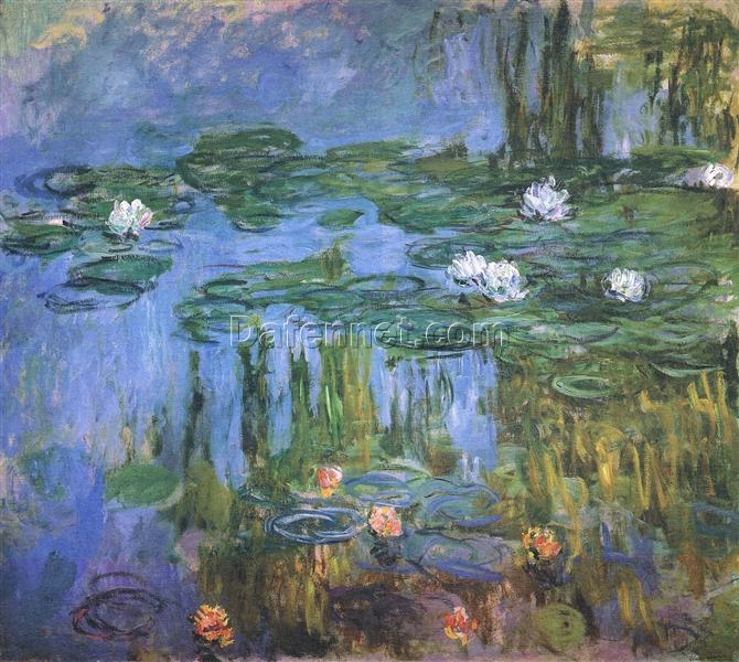 Hand-Painted Water Lilies by Claude Monet (1914-1915) – Custom Oil Painting Reproduction from Dafen Village Studio