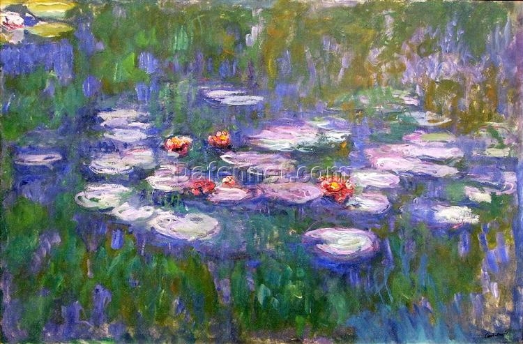 Claude Monet Water Lilies (1916-1919) – Beautiful Hand-Painted Oil Painting Reproduction, Crafted by Dafen Village