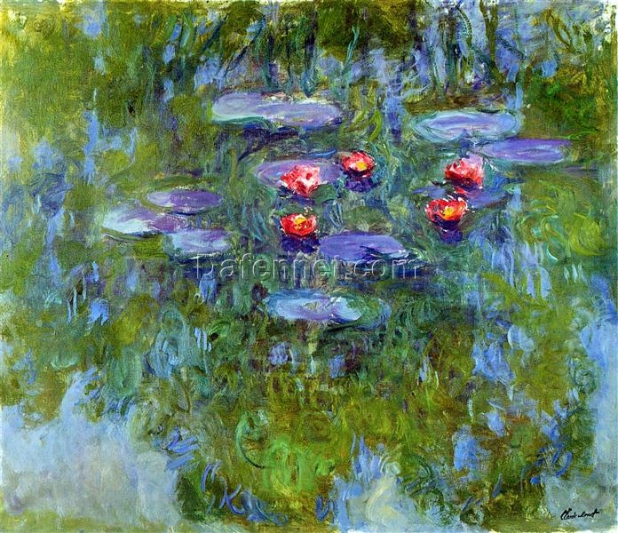 Water Lilies (1916-1919) by Claude Monet – Premium Handcrafted Oil Painting, Expertly Made by Dafen Village