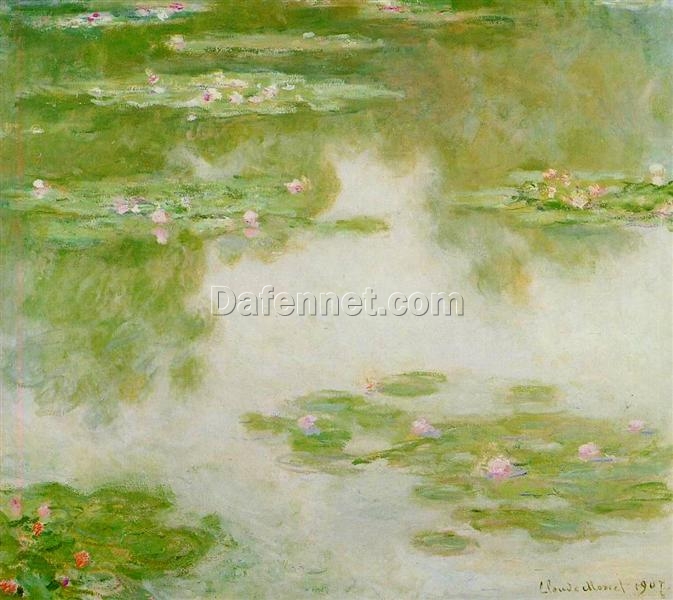 Dafen Village Oil Painting Studio’s Reproduction of Water Lilies (1907) by Claude Monet – High-Quality Canvas Art