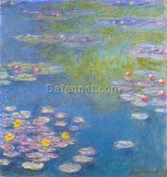 Custom Oil Painting of Monet’s Water Lilies (1908) – Masterpiece Reproduction by Dafen Village Artists