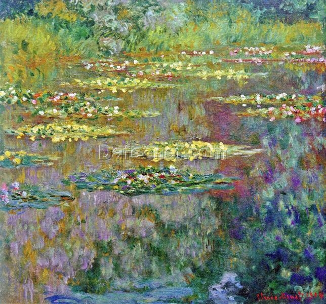 Water Lilies by Claude Monet, 1904 – Elegant Impressionist Oil Painting Reproduction, Dafen Village Studio