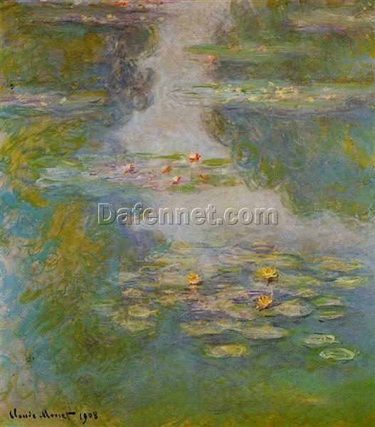 Large Canvas Reproduction of Water Lilies (1908): Monet’s Impressionist Masterpiece