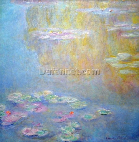 Water Lilies (1908) by Claude Monet – Hand-Painted Reproduction Oil Painting, Made with Craftsmanship from Dafen Village