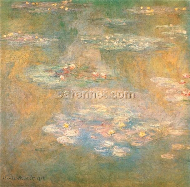 Water Lilies 1908 by Claude Monet – Stunning Fine Art Reproduction, Hand-Painted by Dafen Village Artists