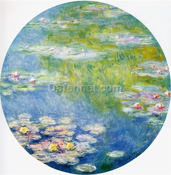 Impressionist Style Water Lilies (1908) by Claude Monet – Unique Hand-Painted Oil Artwork, Made in Dafen Village