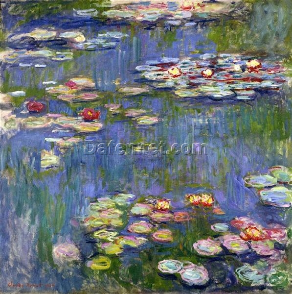 Claude Monet Water Lilies (1916) – Elegant Custom Oil Painting Reproduction, Dafen Village Masterpiece