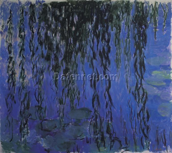 Water Lilies and Weeping Willow Branches by Claude Monet (1916-1919) – Stunning Custom Oil Painting Reproduction, Dafen Village