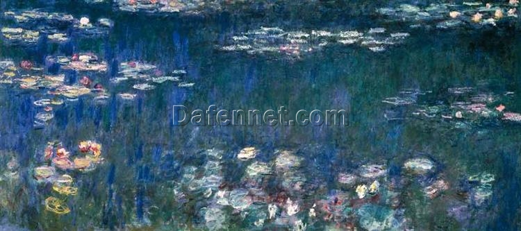 Water Lilies, Green Harmony (c.1914) by Claude Monet – Premium Hand-Painted Oil Painting, Expertly Made by Dafen Village