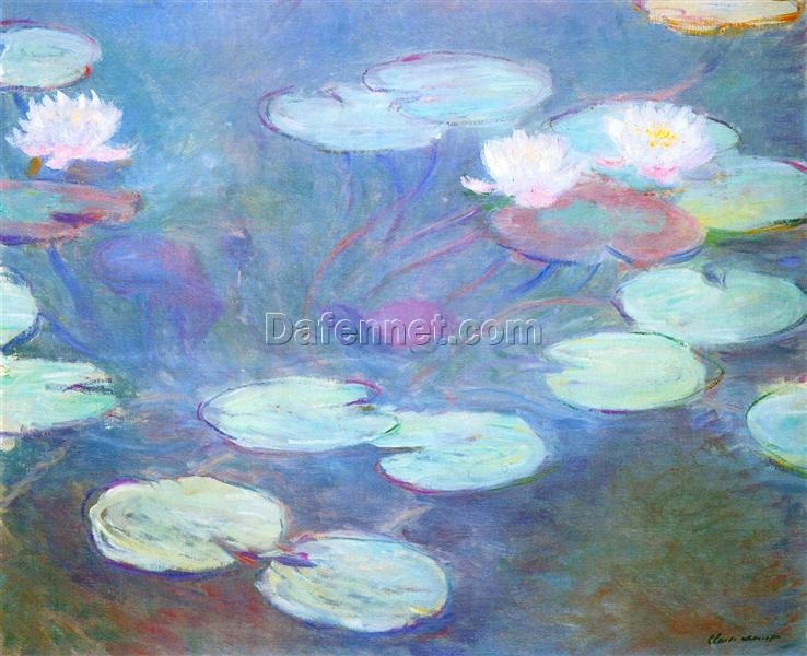 Water Lilies, Pink (1897-1899) by Claude Monet – High-Quality Oil Painting Reproduction, Made by Dafen Village